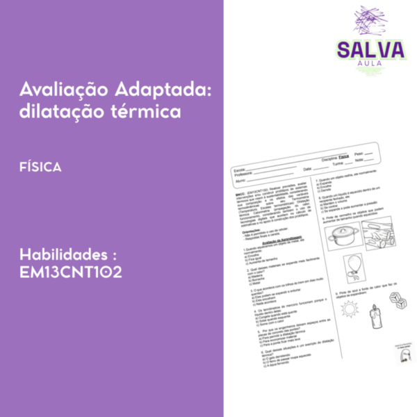 Avaliação da Aprendizagem Adaptada- Dilatação Térmica