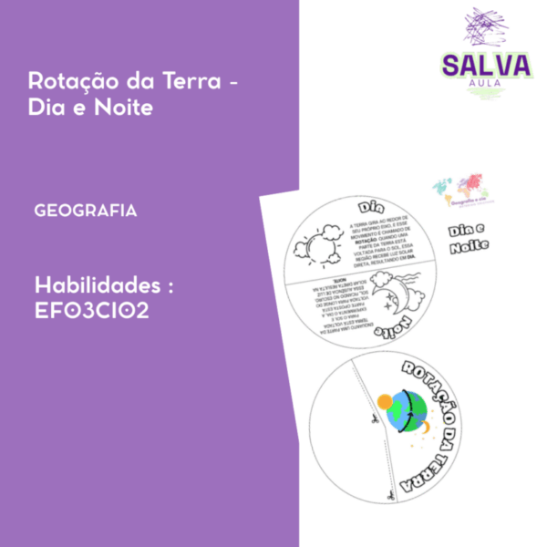 Movimento de Rotação da Terra - Dia e noite - Atividade - Ensino Fundamental I!