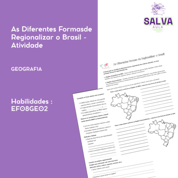 As Diferentes Formas de Regionalizar o Brasil - Atividade!