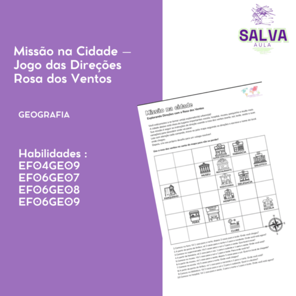 Missão na Cidade - Jogo das Direções com Rosa dos Ventos