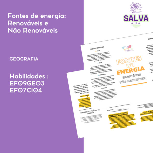 Fontes de energia - Renováveis e Não-Renováveis - Folder informativo!