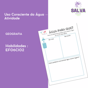 Uso consciente da água - Atividade!