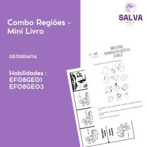Combo Regiões (América, África, Ásia, Europa e Brasil) - Mini livros! Volta às aulas!