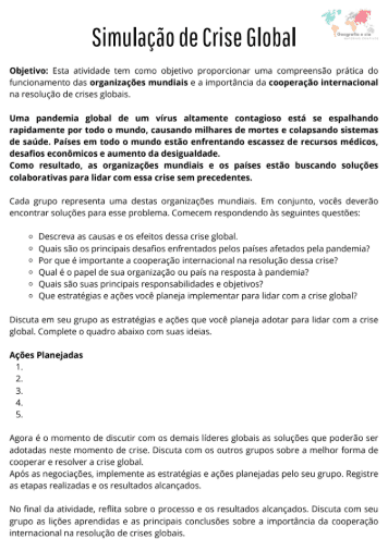 Simulação de Crise Global - Atividade! - Imagem 2