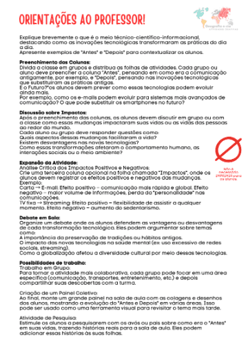 Meio Técnico Científico Informacional - Atividade Antes e Depois! - Imagem 2