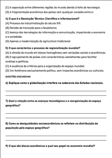 Avaliações Diagnósticas Geografia - Ensino Fundamental II e Ensino Médio. - Imagem 4