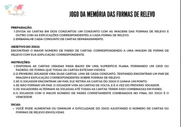 Formas de relevo - Jogo da memória! - Imagem 4