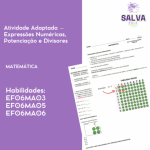 Atividade Adaptada – Expressões Numéricas, Potenciação e Divisores
