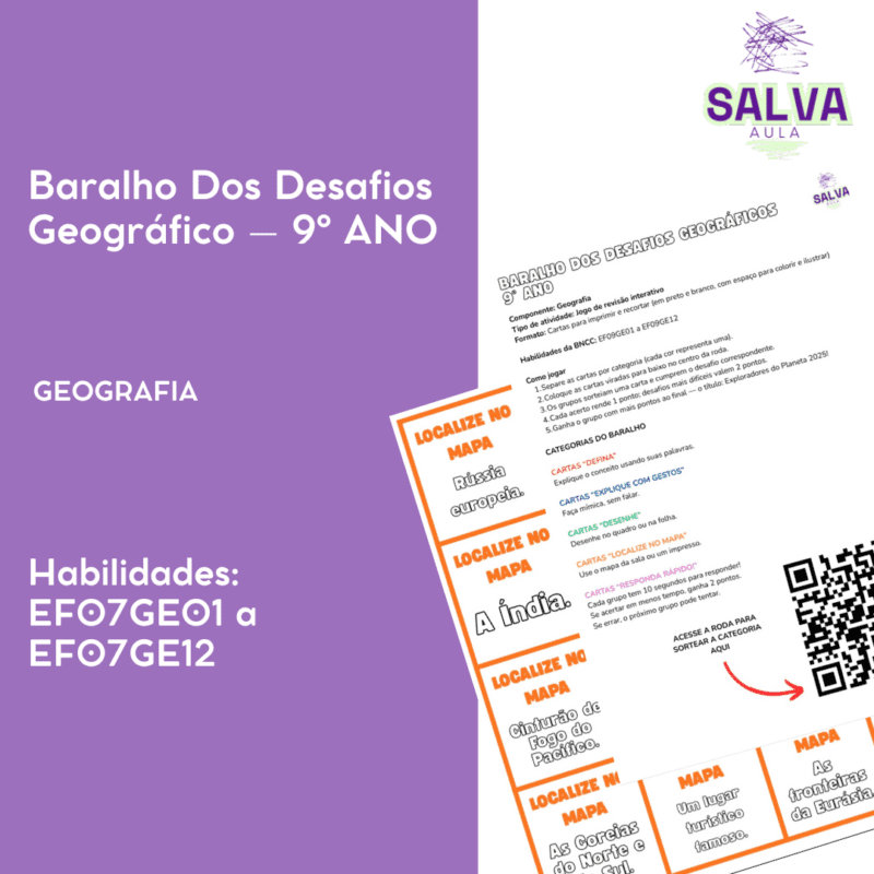 Baralho dos Desafios Geográficos – 9º Ano