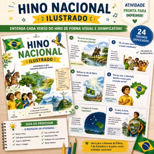 Hino Nacional Ilustrado — Cards para compreender o Hino verso por verso