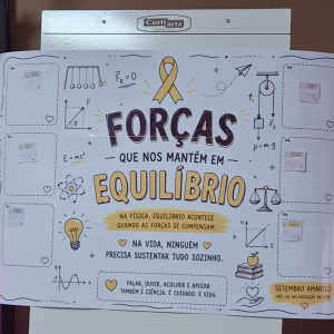 Painel de Física + Setembro Amarelo — Forças que nos Mantêm em Equilíbrio