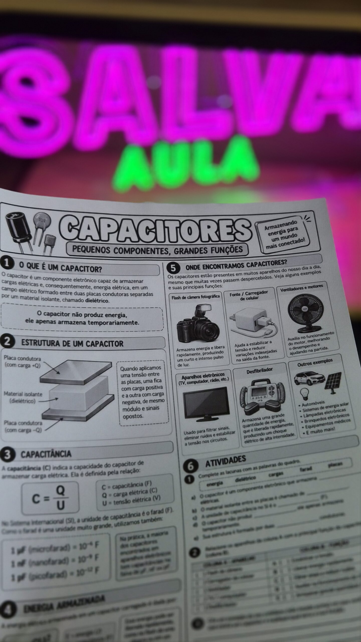 Capacitores – Atividade Completa + Adaptada - Imagem 2