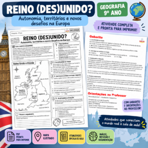 Reino (Des)Unido? — Atividade de Geografia 9º ano sobre Reino Unido, fronteiras e geopolítica